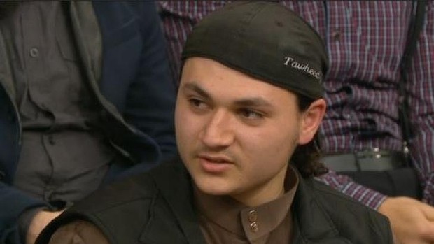 Stormed out of 'Insight': Nineteen-year-old Abu Bakr has had his passport cancelled by Australian authorities. Photo: SBS Read more: http://www.smh.com.au/national/australian-islamic-state-supporter-walks-off-the-set-of-insight-20140813-103eex.html#ixzz3ADehDB00 